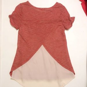 Ava James cream and scarlet top